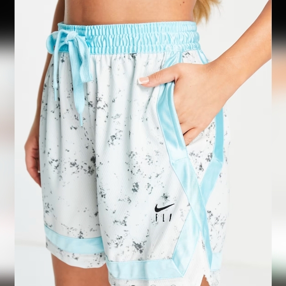 Shorts Nike Fly Feminino Women Size Medium Blue And Black Marble Pattern - Picture 2 of 13